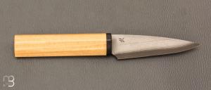    Couteau " Office type Japonais " par Nicolas Kowal - Buis et lame Suminagashi VG10