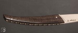    Couteau " L'Orque Lévitas " pliant par l'Atelier Les 2 Diables - Micarta jute marron et 14c28n