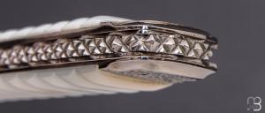   Couteau " Ototake " liner-lock custom par Koji Hara - Nacre blanche