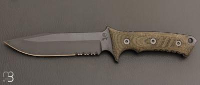  Couteau " Pacific Clip Point Serrated Black " de Chris Reeve - CPM S35VN