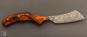    Couteau " Phasme  " Bois de Fer et Damas par la Coutellerie Savignac