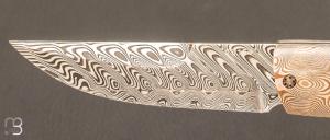   Couteau  "  Pièce unique N°2/4  " par Manu Laplace - Atelier 1515 - Bois de fer - Damas Mokumé