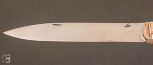  Couteau  "  Pompe centrale " custom par Jean-Pierre Suchéras - Nacre blanche et 14C27