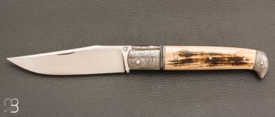  Couteau " Rumilly " custom par David Brenière - Mammouth / Damas et Elmax