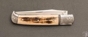  Couteau " Rumilly " custom par David Brenière - Mammouth / Damas et Elmax