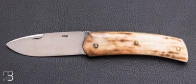   Couteau " Saint Guilhem " de Robert Beillonnet - Ivoire de mammouth et RWL34