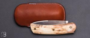  Couteau " Saint Guilhem " de Robert Beillonnet - Ivoire de mammouth et RWL34