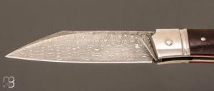 Couteau " Scalp " custom par David Breniere - Bois de fer et lame damas