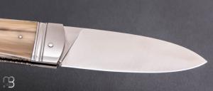  Couteau de poche " Sgian Dubh " par Ewen Maillard - Corne blonde et RWL34