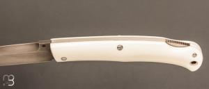    Couteau " Si-Vil "  custom lock-back par Raphaël Durand - Acier 90McV8 et G10 blanc
