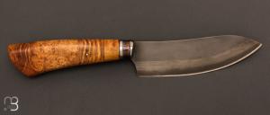 Couteau " Skinner " droit en Loupe d'acacia par Christophe Andrian