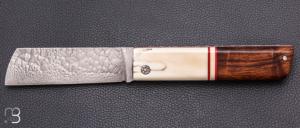   Couteau "Snard" par L'Olonnois - Bois de fer d'Arizona et ivoire de phacochère