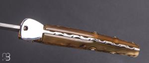   Couteau " Solsonesa" par Javier Sanchez - Corne de bélier et lame en Damasteel
