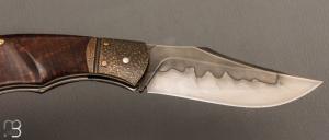   Couteau  "  Superbee " pliant custom par Nicolas Weber - Gidgee ondé stabilisé