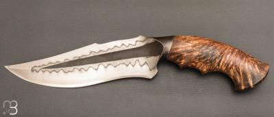  Couteau " Tsavo " de Samuel Lurquin - Acier U10A et bouleau flammé