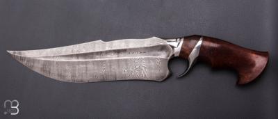     Couteau "Tsavo Sub-Hilt" custom fixe de Samuel Lurquin - Ironwood et damas