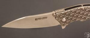   Couteau " Turbulence " custom par Tim Galyean - Titane et lame en CPM154