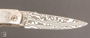   Couteau "Typhon 2.0" par Florian Keller - Titane cristallisé et lame damas inox maison