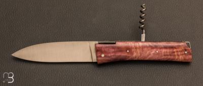 Couteau Vercors G.R. peuplier teinté et stabilisé et tire-bouchon