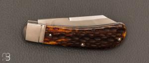 Couteau " Wombat " custom par Jason Taber - Jigged bone