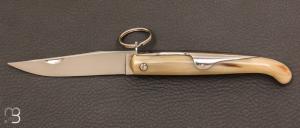 Couteau de poche Yatagan 10 cm Corne blonde par J. Mongin