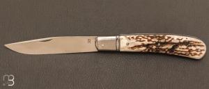   Couteau "  Yatagan  " par Romain Alvarez - Bois de cerf et lame en RWL-34