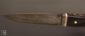   Couteau Droit de collection par Jean Paul Sire - Corne et Damas multi-barreaux