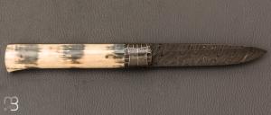   Couteau de collection par Gérard Doursin - Ivoire de mammouth et damas