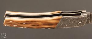  Couteau de collection en damas et mammouth de Alain & Joris Chomilier