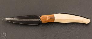   Couteau " custom " de Berthelemy Gabriel - La Forge Agab - Ivoire de mammouth et Damas