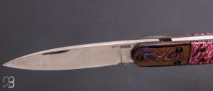    Couteau " custom " pliant de poche par Gary Headrick - Corail et Timascus