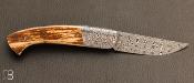 Couteau de poche 1515 - Damas et Mammouth par Manu LAPLACE