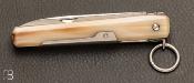 Couteau de poche Facette corne blonde 10 cm avec anneau par J. Mongin