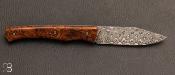 Couteau de poche Tedesco bois de fer et damas par Adrien Giovaninetti