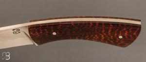  Couteau droit par Nicolas Mestrallet - Atelier du couteau de Vaunaveys - Acier C130 et amourette