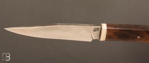  Couteau droit par Nicolas Mestrallet - Atelier du couteau de Vaunaveys - Lame forgée acier C130 et noyer