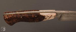  Couteau " custom " plate semelle loupe d'érable négundo et damas par Andrew Meers - Mastersmith 