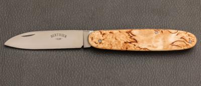 Couteau de poche modle "Navette" par Berthier - Bouleau et lame XC75
