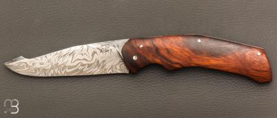  Couteau piémontais par Nicolas Mestrallet - Atelier du couteau de Vaunaveys - Acier damas et bois de fer