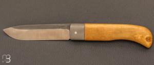 Couteau de poche Le Bugiste par Frdric Maschio - Buis et lame en acier inoxydable