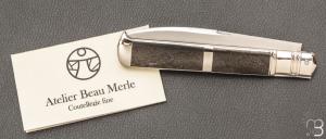   Couteau " 1er prototype d'Issoire serti " pliant fait main par Bastien Toubhans - Fibre de carbone et RWL34