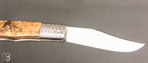    Couteau " trappeur " custom par Anthony Brochier - Loupe de buis / damas et RWL34