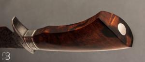    Couteau droit de collection  par Anthony Brochier - Bois de fer d'Arizona et damas mosaïque
