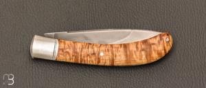   Couteau de collection modèle " Lucien " par Maxime Rossignol - La Forge de Max - Bouleau madré et N690