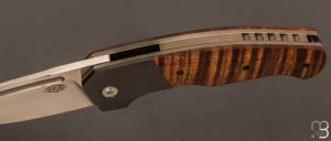  Couteau  "  Hurricane " custom par Thierry Savidan - Koa et Zirconium