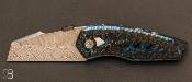 Couteau " Hybris " Camo carbon et damas par Messori Knives