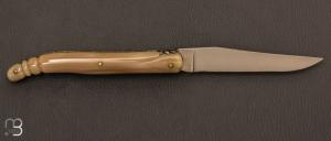  Couteau  "  Laguiole Rameau Olivier " de collection par Virgilio Munoz - Corne blonde