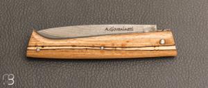   Couteau " Le Lombard " par Adrien Giovaninetti Hêtre échauffé stabilisé et VG10 damas