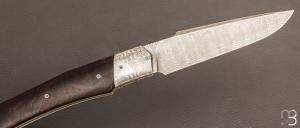 Couteau  "  Lultrafort XXL " Bois de fer et damas de Rémi Lavialle - Lame de Feu
