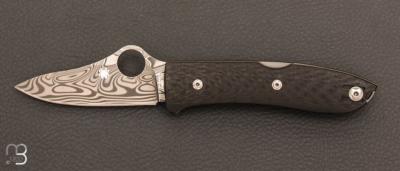 Couteau "  SPYDERCO SPYOPERA  " Damascus Edition limitée Sprint Run 2022 - C255CFPD